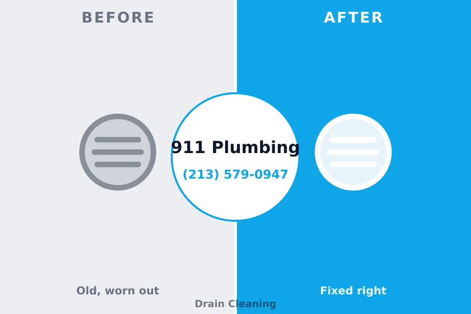 Before and after: plumbing repair Hampton Manor, NY
